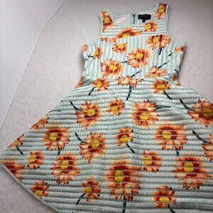 Romeo & Juliet Couture Dress Sleeveless Floral Sz M Exposed Zipper Feminine